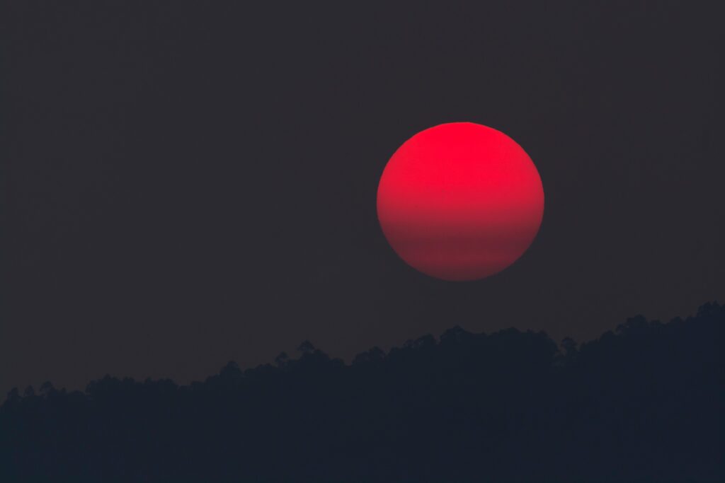 Wallpapers Red Moon, Full moon, Sunset, K, Nature,