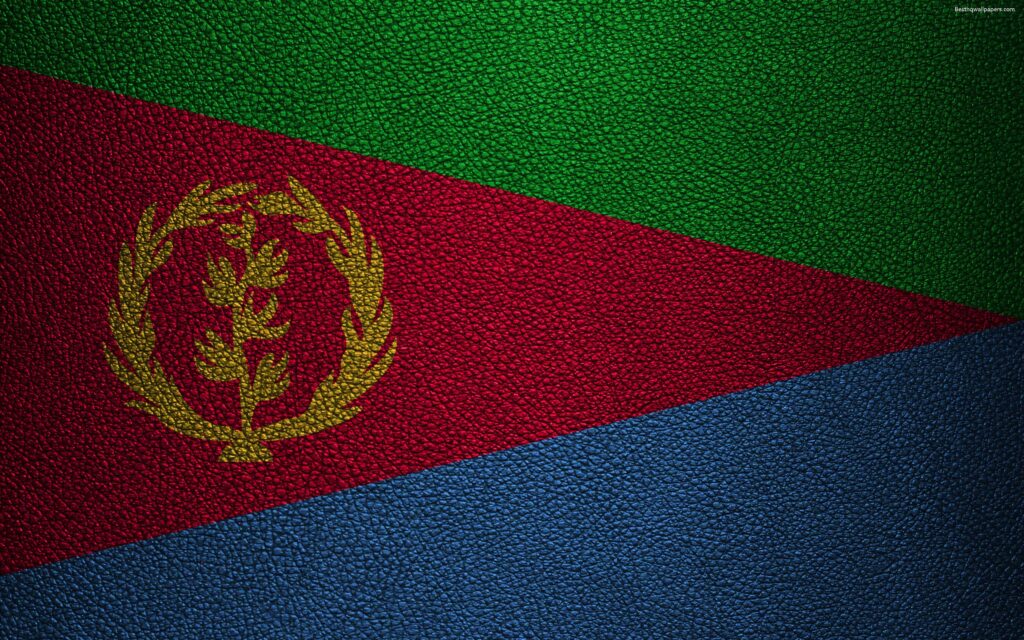 Download wallpapers Flag of Eritrea, Africa, K, leather texture