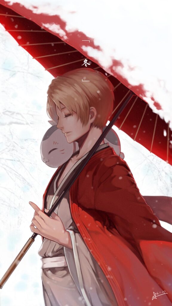 Wallpapers Natsume Yuujinchou, anime boys, Takashi Natsume, nyanko