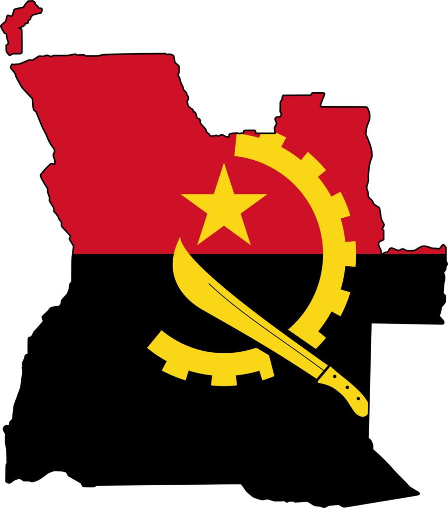 Angola Flag Map