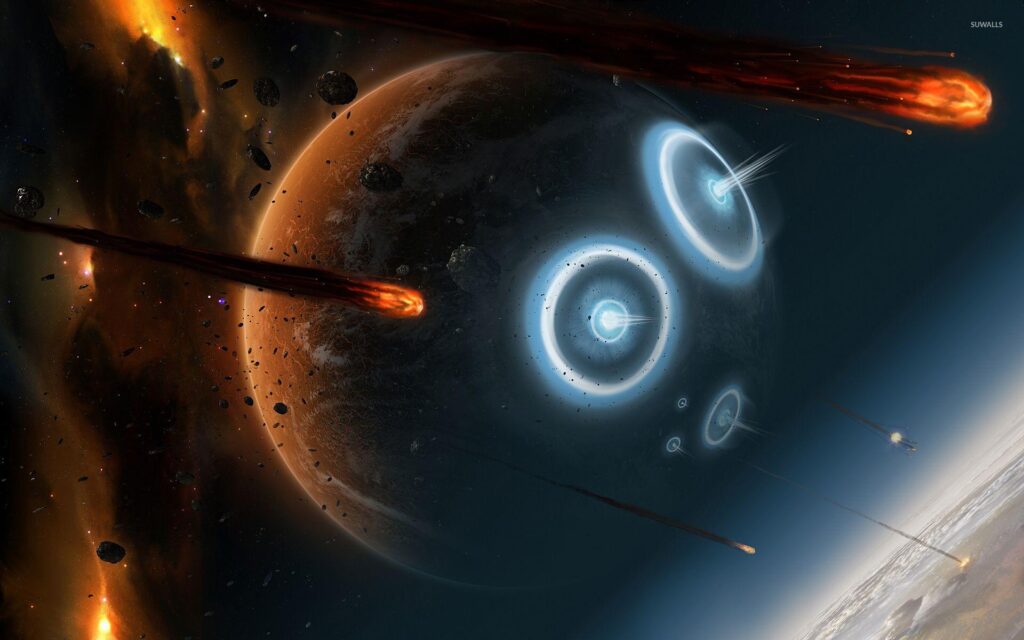 Planets hit by asteroids wallpapers