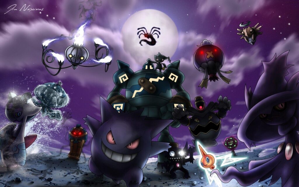 Pokemon Moon Purple Night Ghost Gengar Froslass Mismagius Chandelure