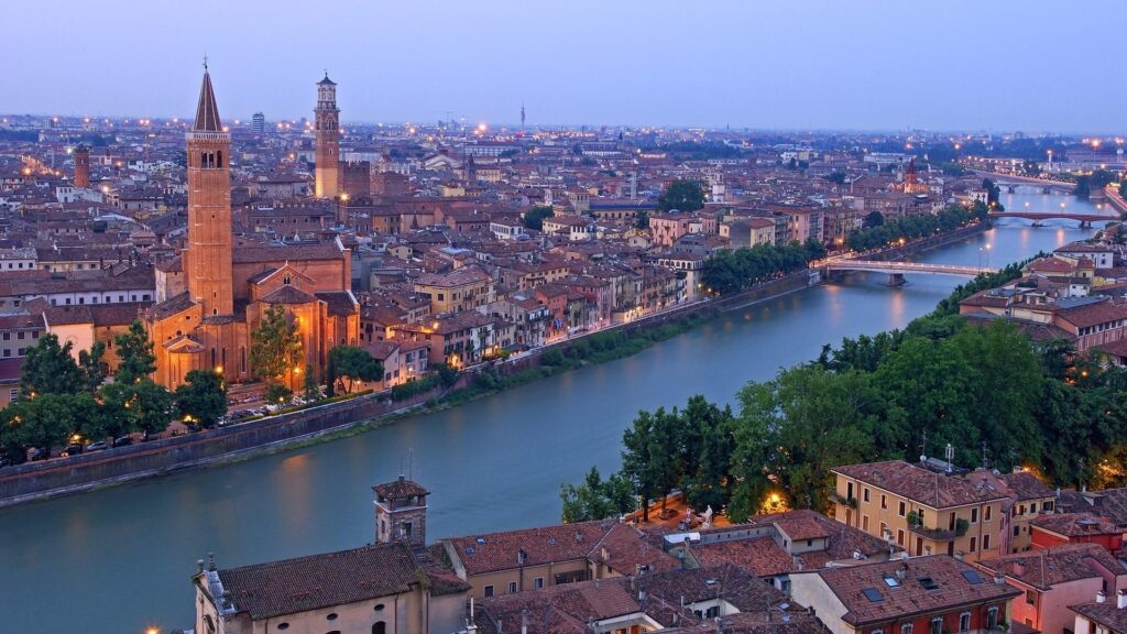 Verona, Italy, Adige river Android wallpapers for free