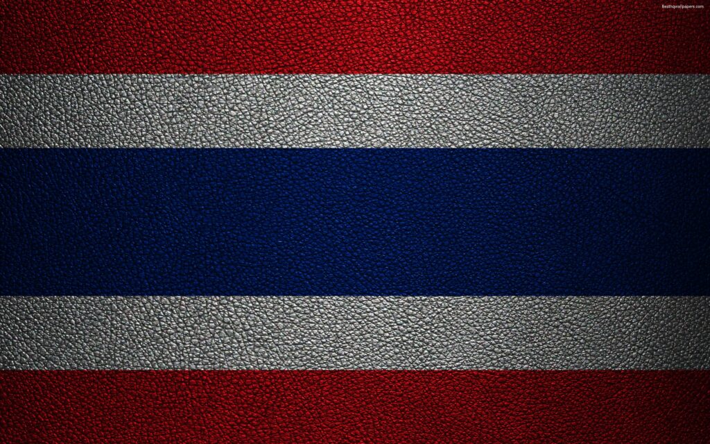Download wallpapers Flag of Thailand, k, leather texture, Thailand