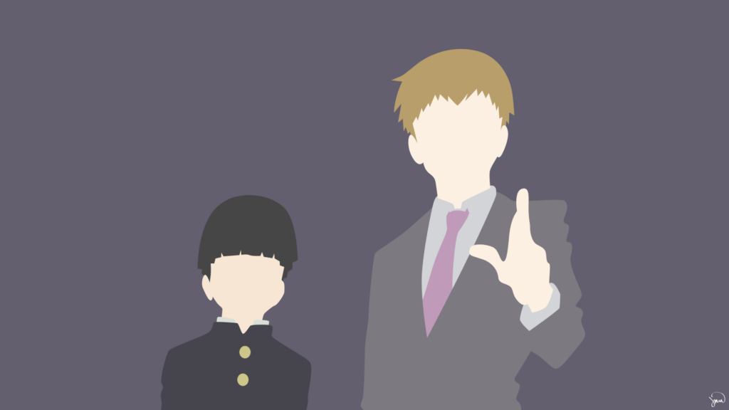 Anime Mob Psycho Arataka Reigen Minimalist Shigeo Kageyama Fondo