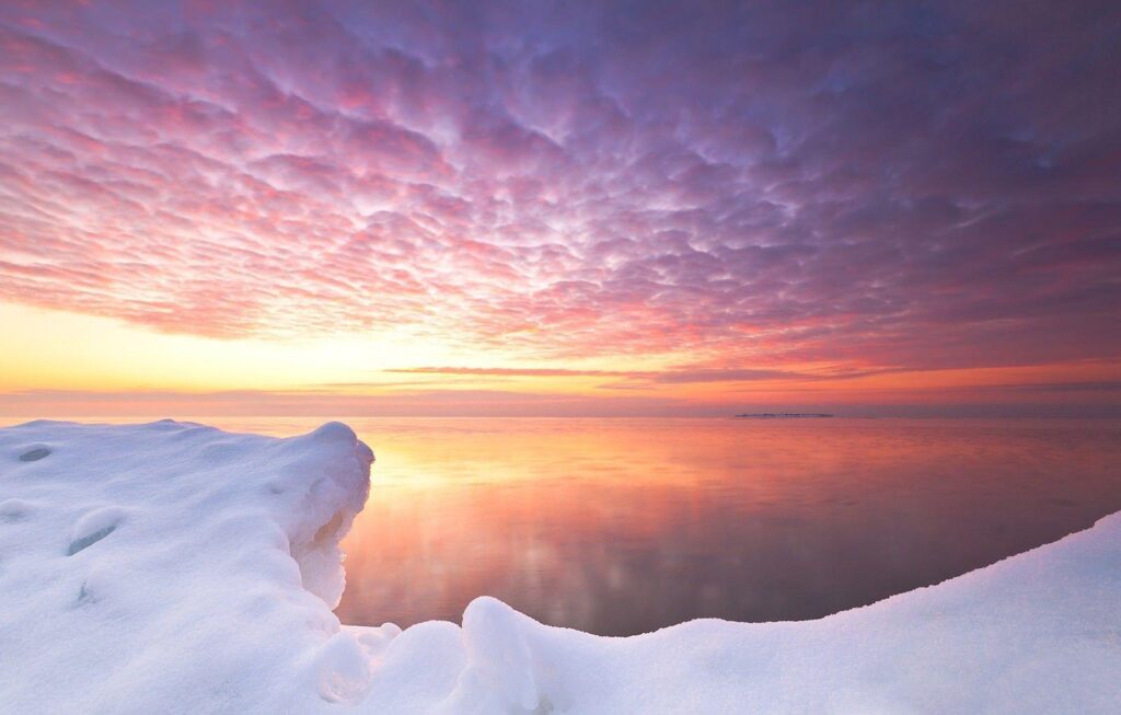 Pink sunset in Antarctica wallpapers and Wallpaper