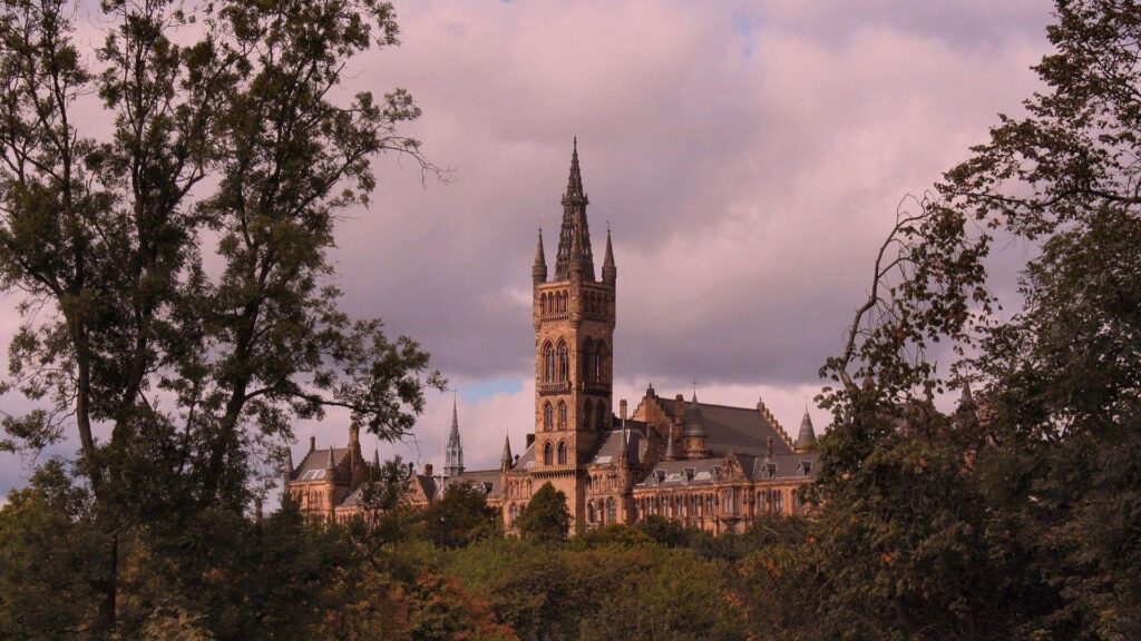 Religious Chapel University Glasgow Places Known Tower Overcast