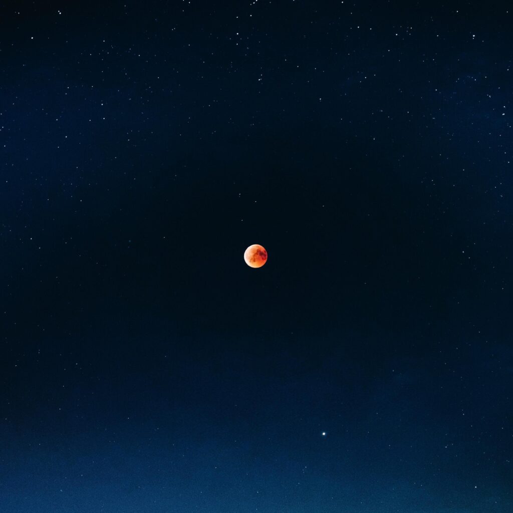 Download wallpapers full moon, red moon, eclipse, fiery