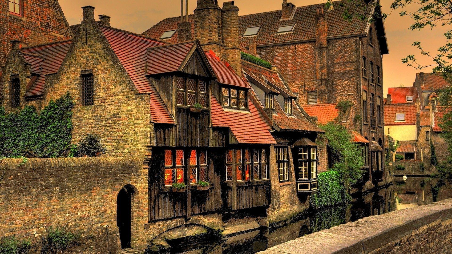 Brugge, Belgium, Houses, Watter City, Brugge, Canal
