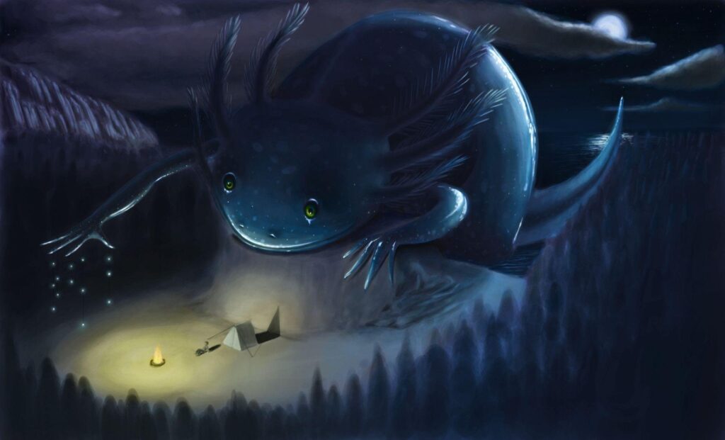 Night Axolotl by Jean Paul Medellin SympatheticMonsters