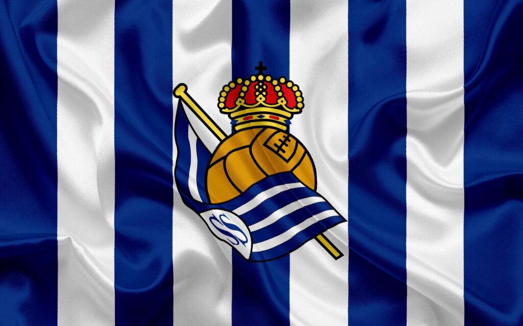Download wallpapers Real Sociedad, football club, emblem, Real