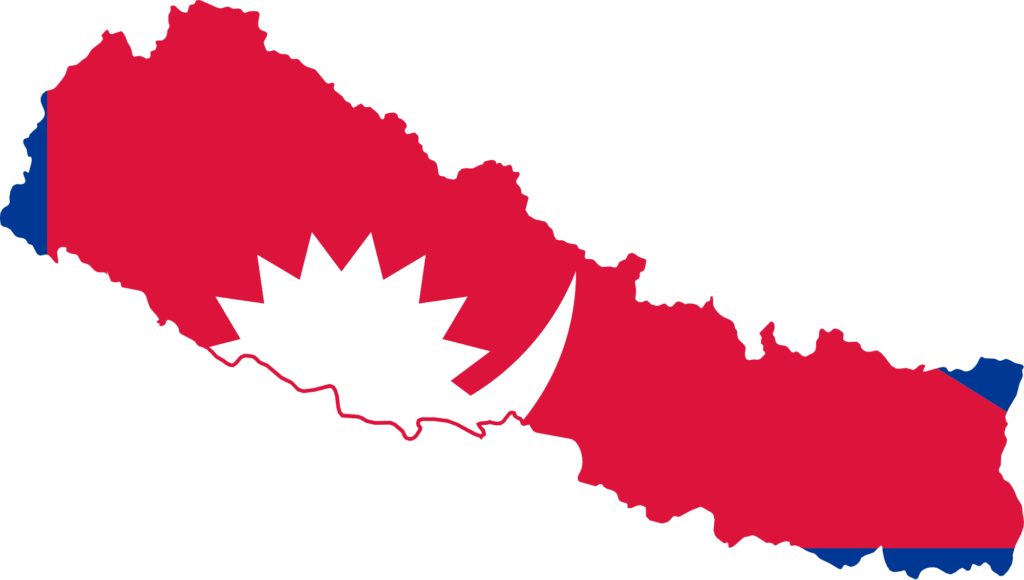 Nepal Map With Flag