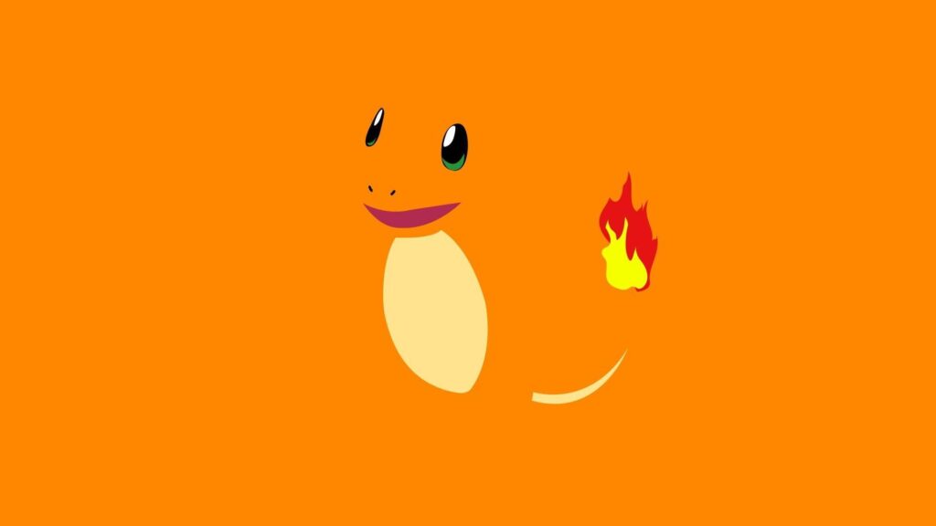 Pokemon minimalistic yellow fire orange charmander