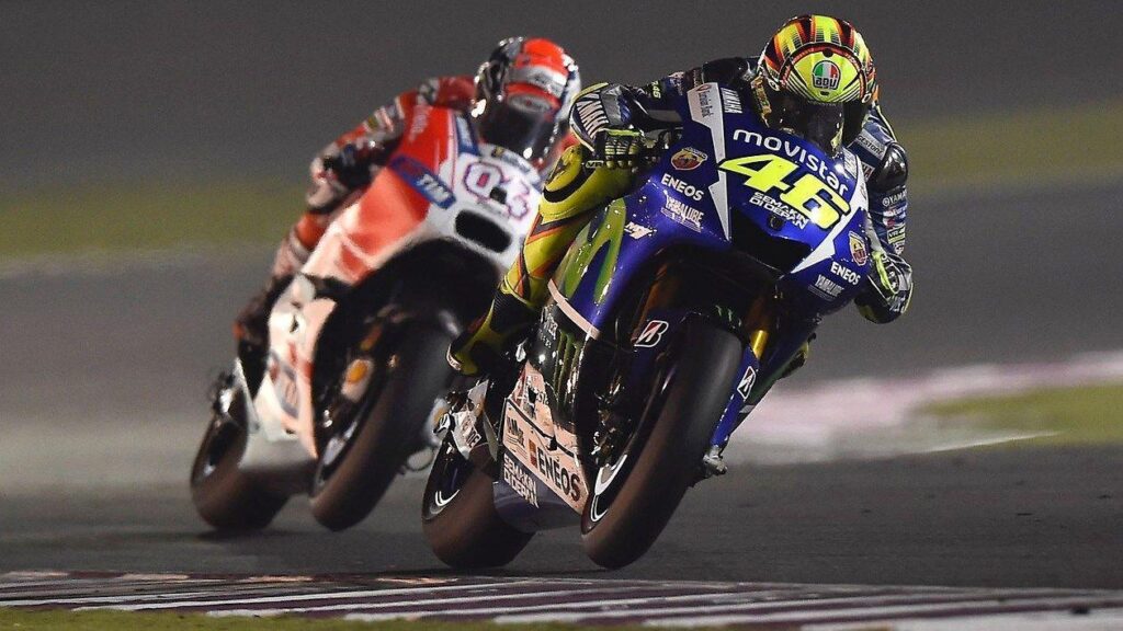 Valentino Rossi Andrea Dovizioso battle MotoGP Qatar