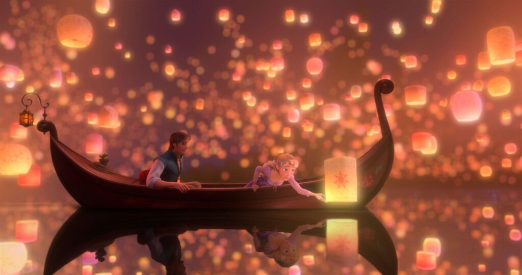 Tangled Floating Lanterns Desk 4K Wallpapers