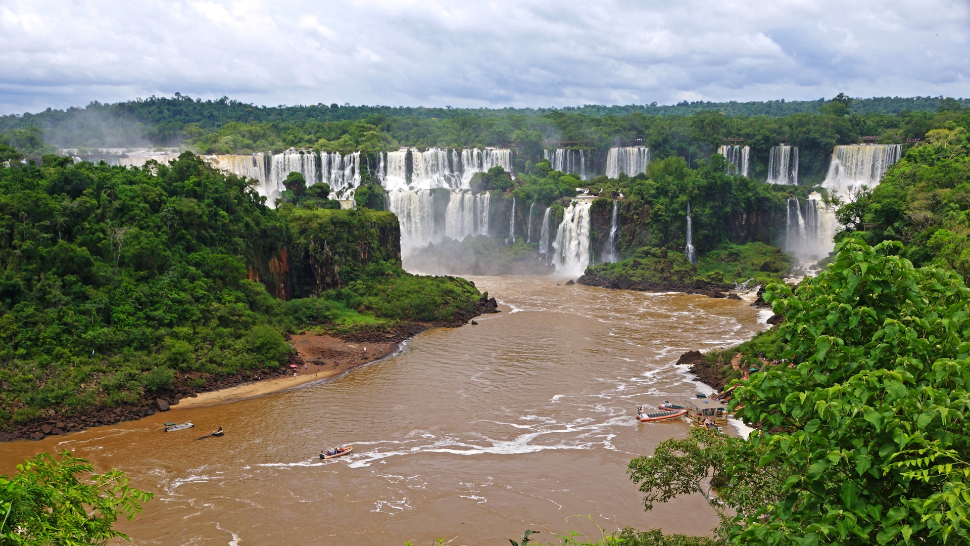 Iguazu Falls Brazil River Waterfalls Nature View Wallpapers