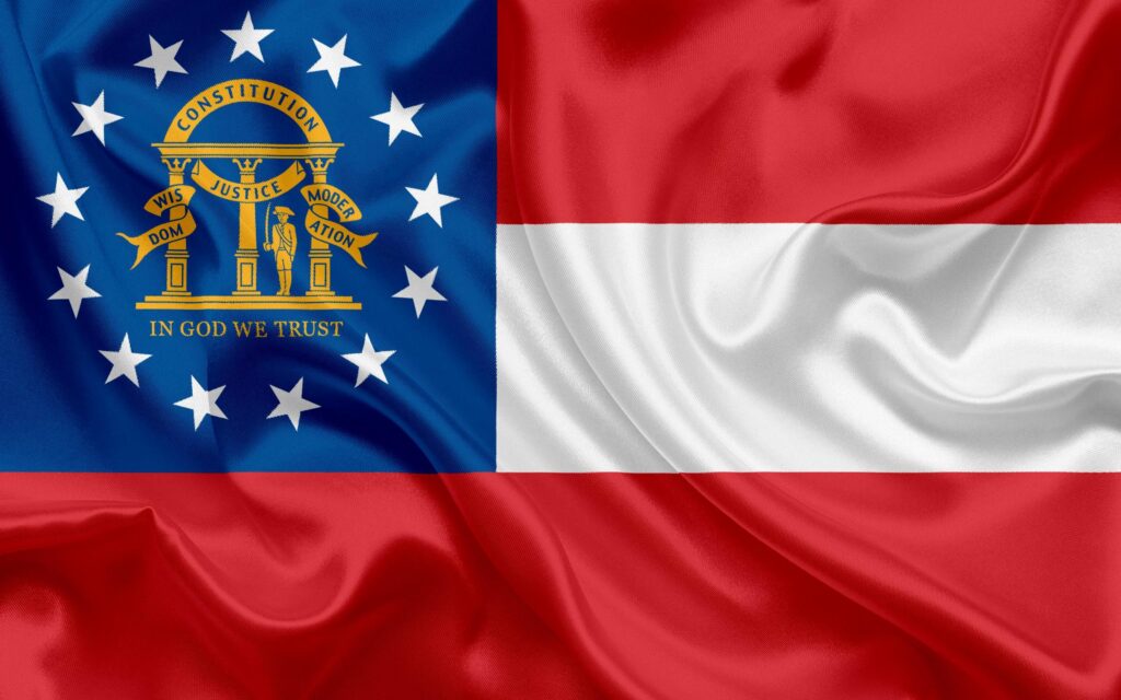Download wallpapers Flag of Georgia State, flags of States, USA