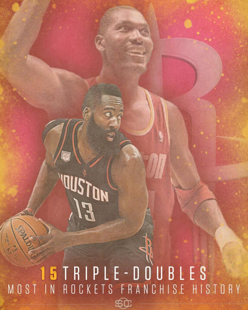 James Harden records his th career triple