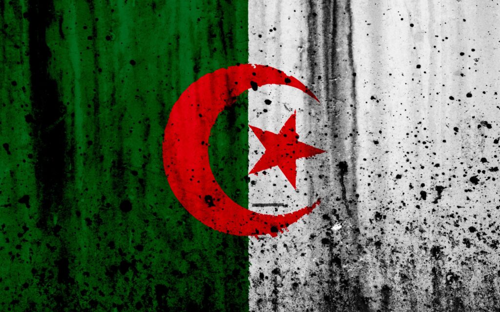 Download wallpapers Algerian flag, k, grunge, flag of Algeria