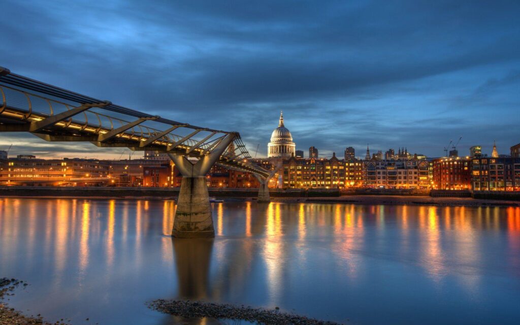 London Millennium Bridge desk 4K backgrounds