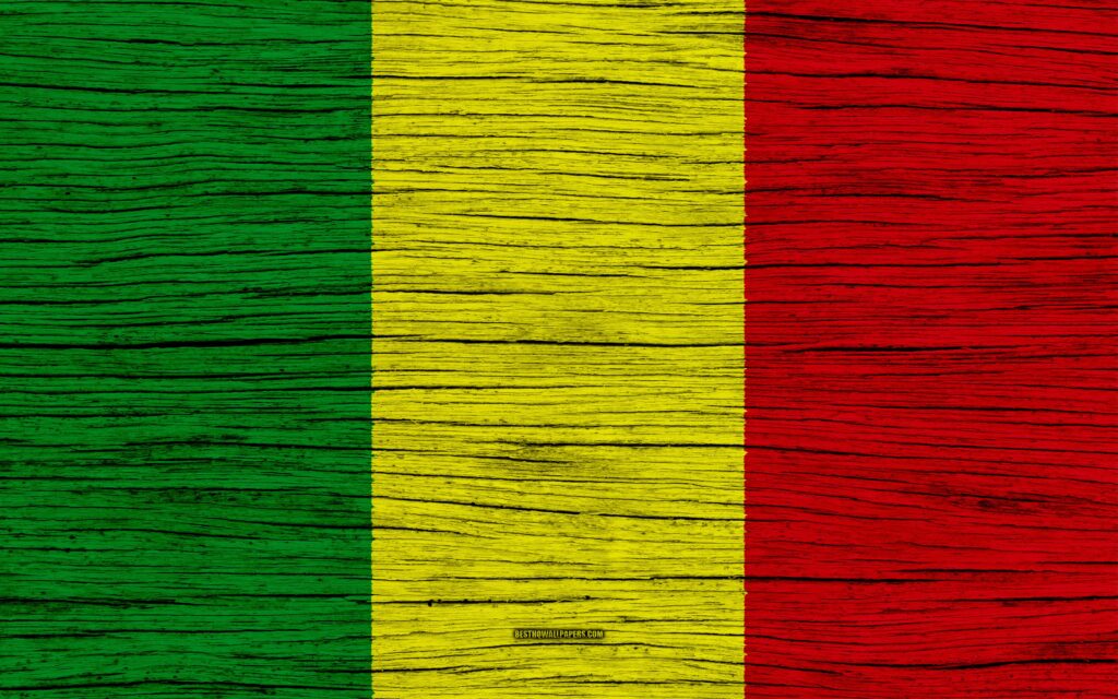Download wallpapers Flag of Mali, k, Africa, wooden texture, Malian