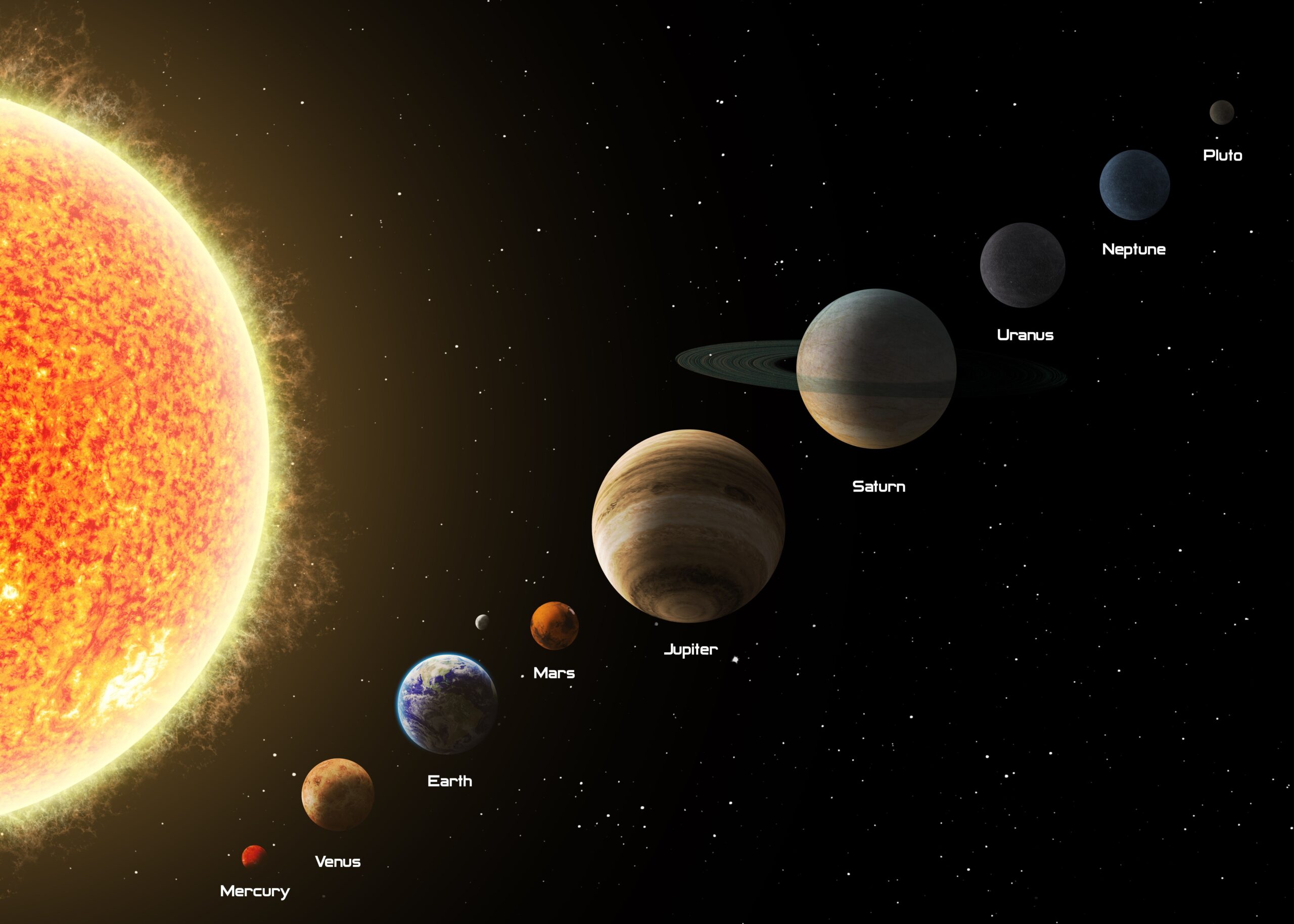 Wallpapers planet, Earth, Sun, atmosphere, Mars, Jupiter, Saturn