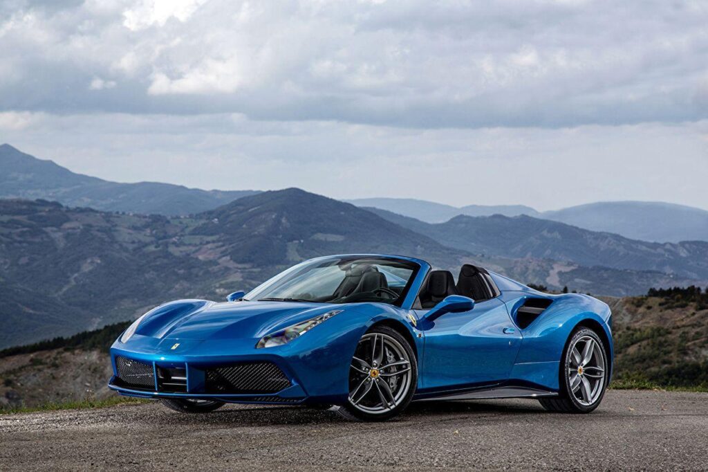 Wallpapers Ferrari Spider Convertible Blue Cars Metallic
