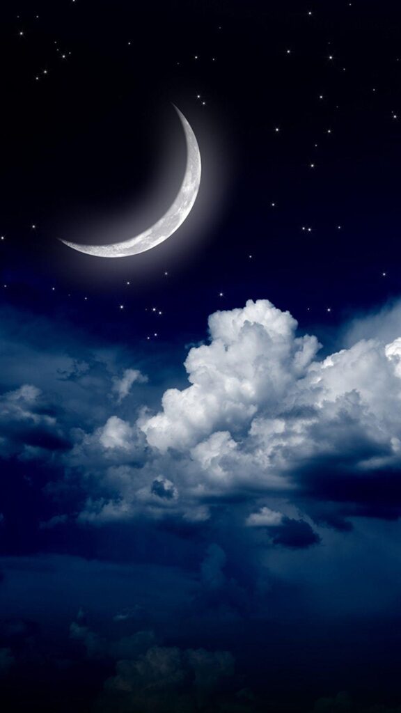 Sky clouds moon iPhone wallpapers of night stars view and scenery