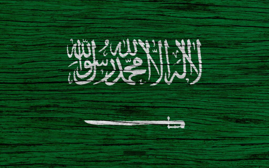 Download wallpapers Flag of Saudi Arabia, k, Asia, wooden texture