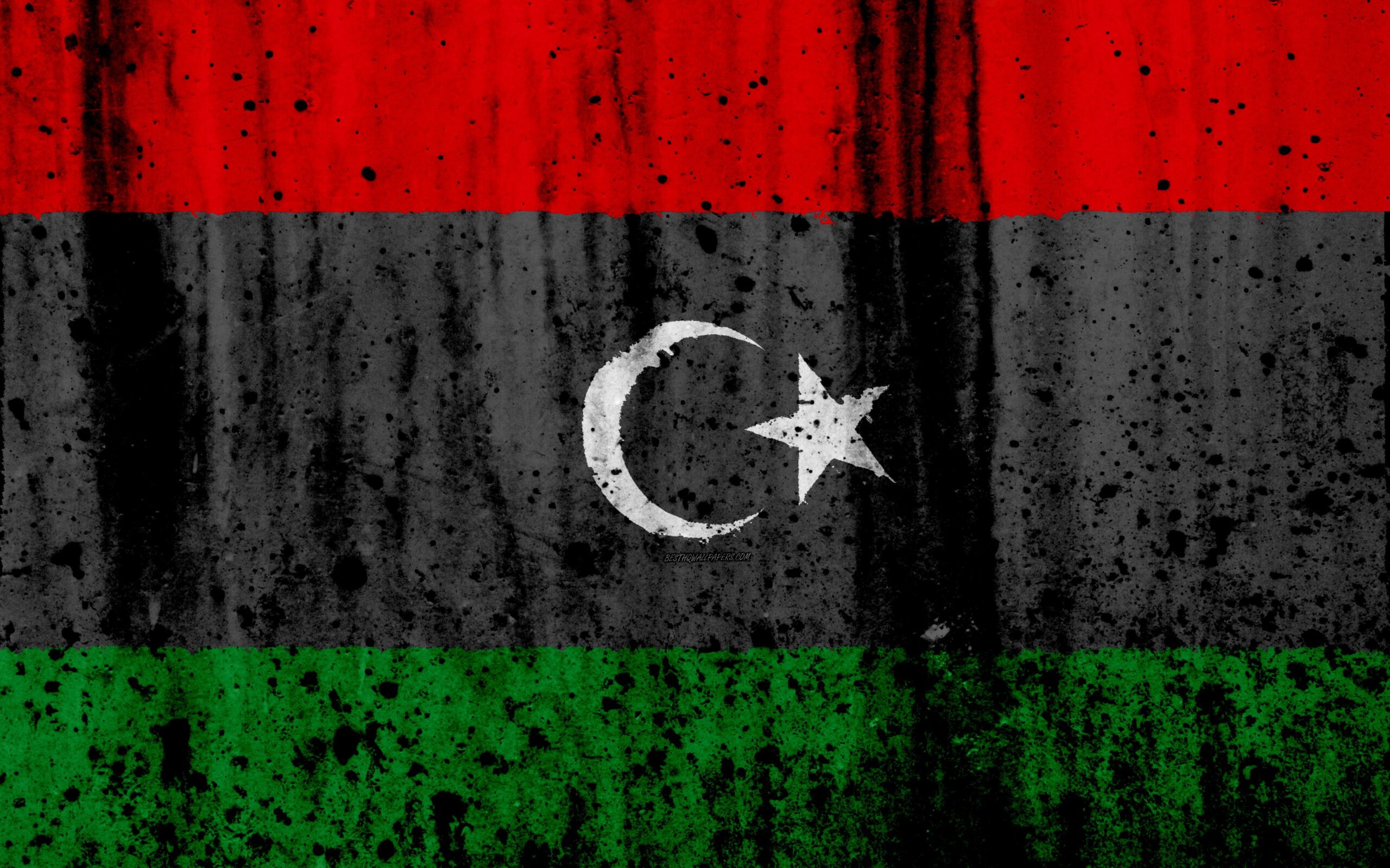 Download wallpapers Libyan flag, k, grunge, flag of Libya, Africa