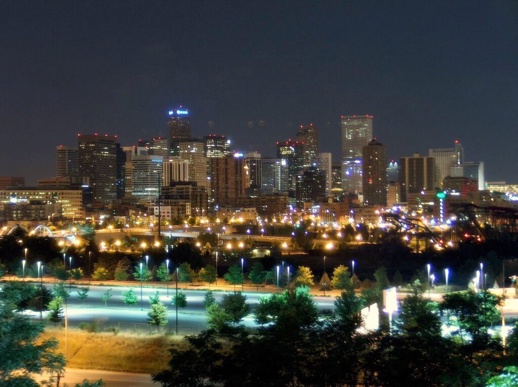 Denver Winter Night 2K Wallpaper, Backgrounds Wallpaper