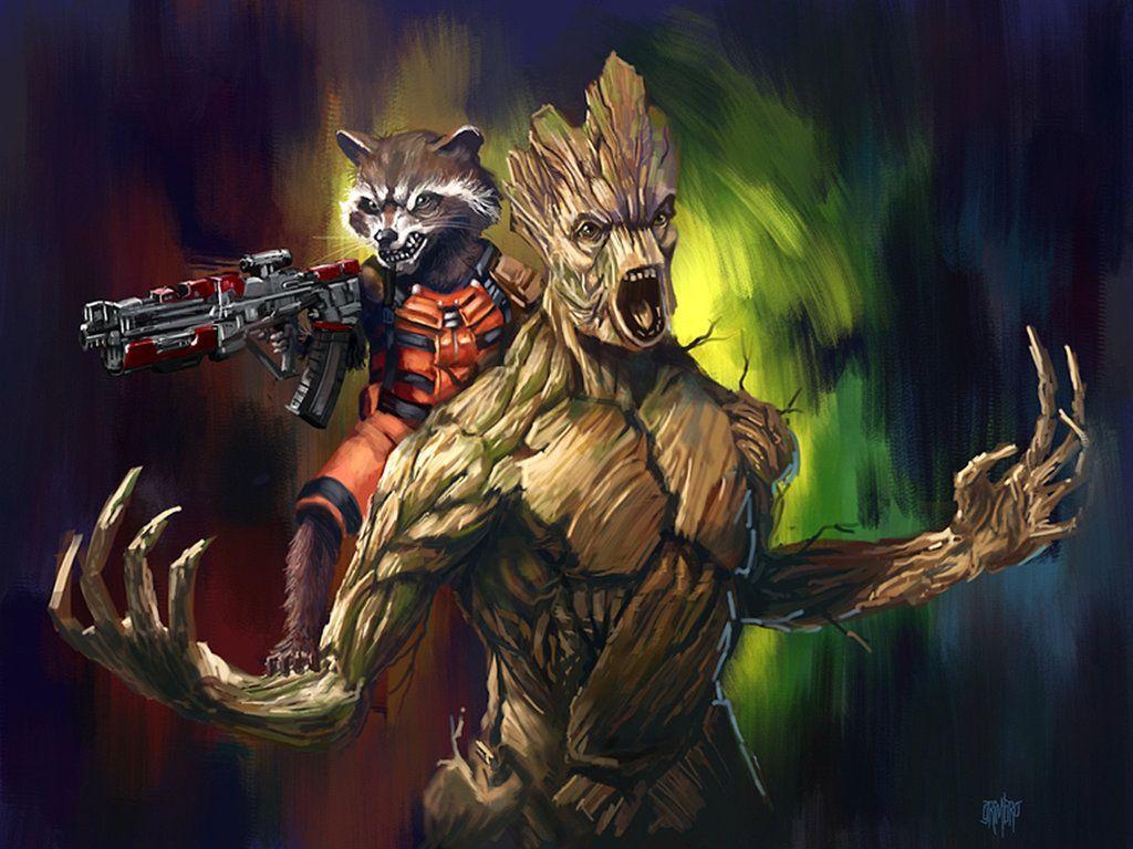 Rocket and Groot Wallpapers