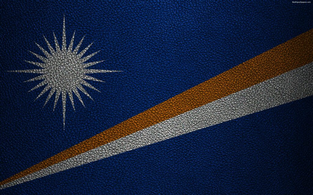 Download wallpapers Flag of the Marshall Islands, k, leather