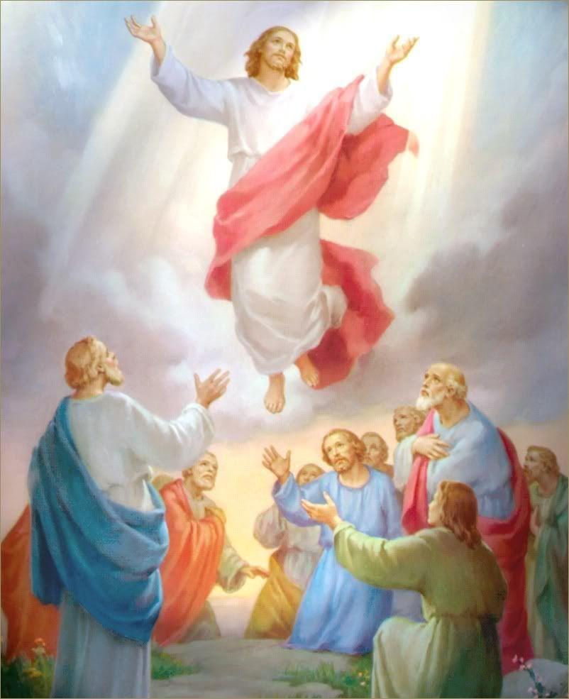 Jesus Picture Ascending To Heaven In Front Of Disciples