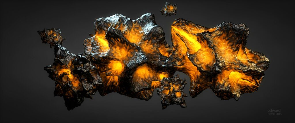 Wallpapers d abstract glowing meteorite