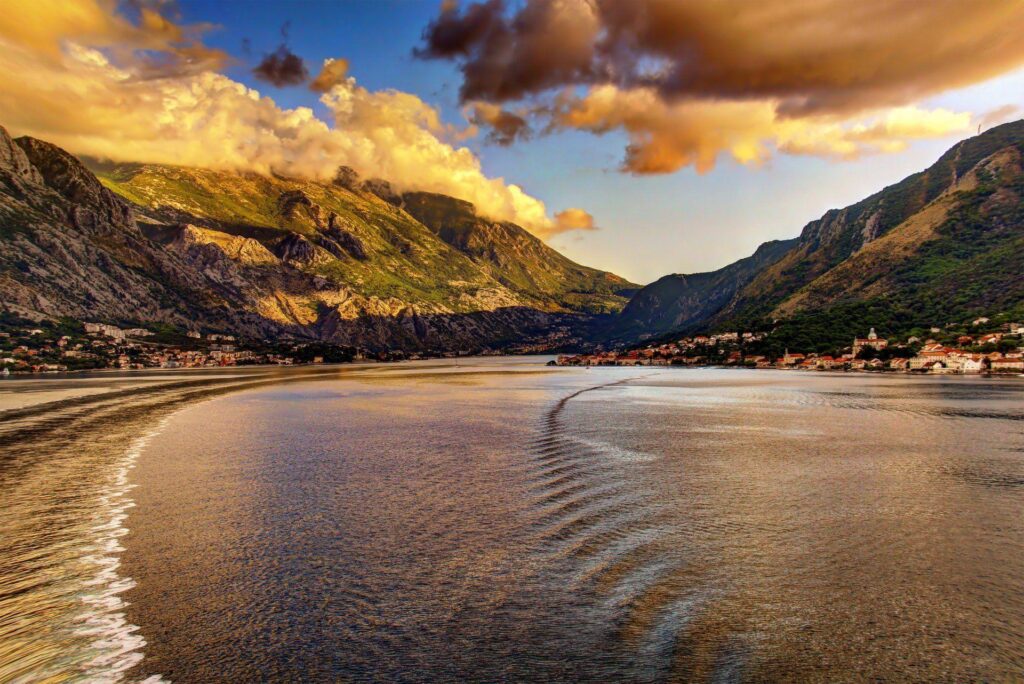 Montenegro sea mountain coast town nature photo 2K wallpapers