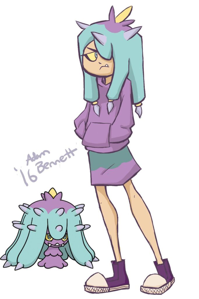 I decided to draw Mareanie pokemon