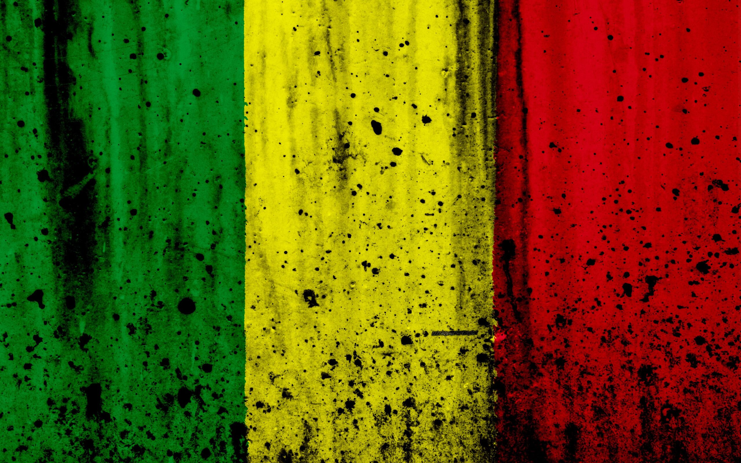 Download wallpapers Malian flag, k, grunge, flag of Mali, Africa