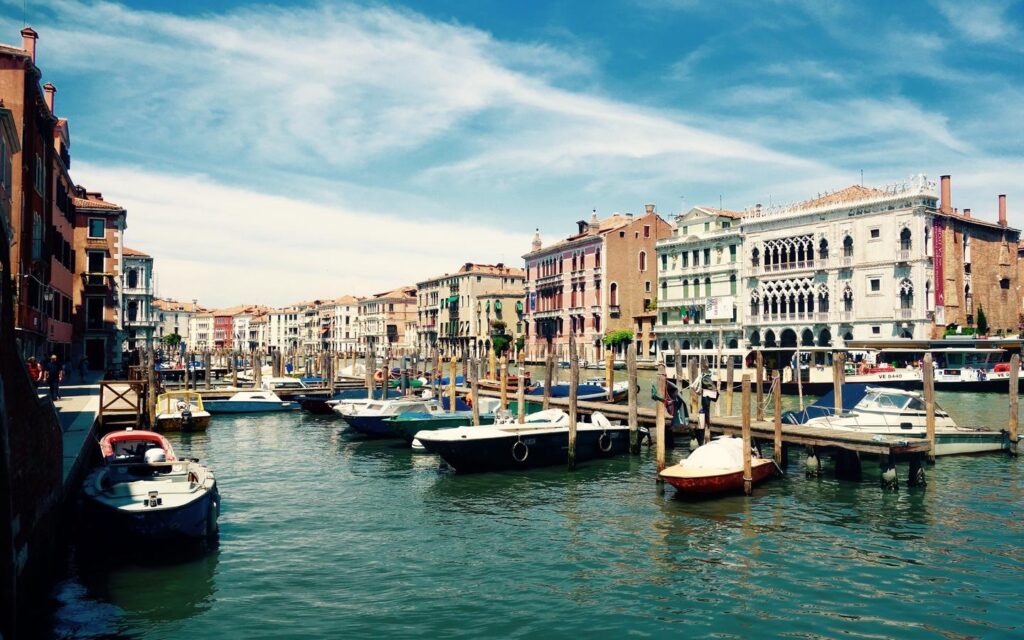 Download wallpapers venice, italy, grand canal, gondolas