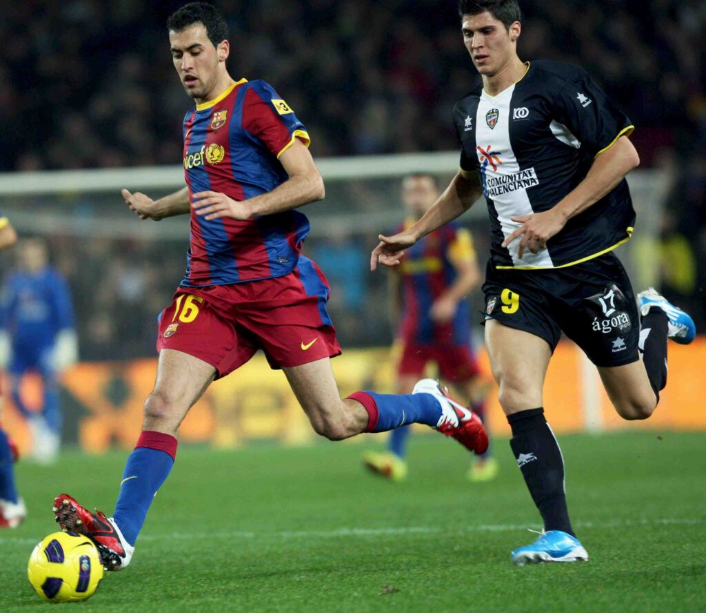 Barcelona Sergio Busquets on the football field wallpapers and