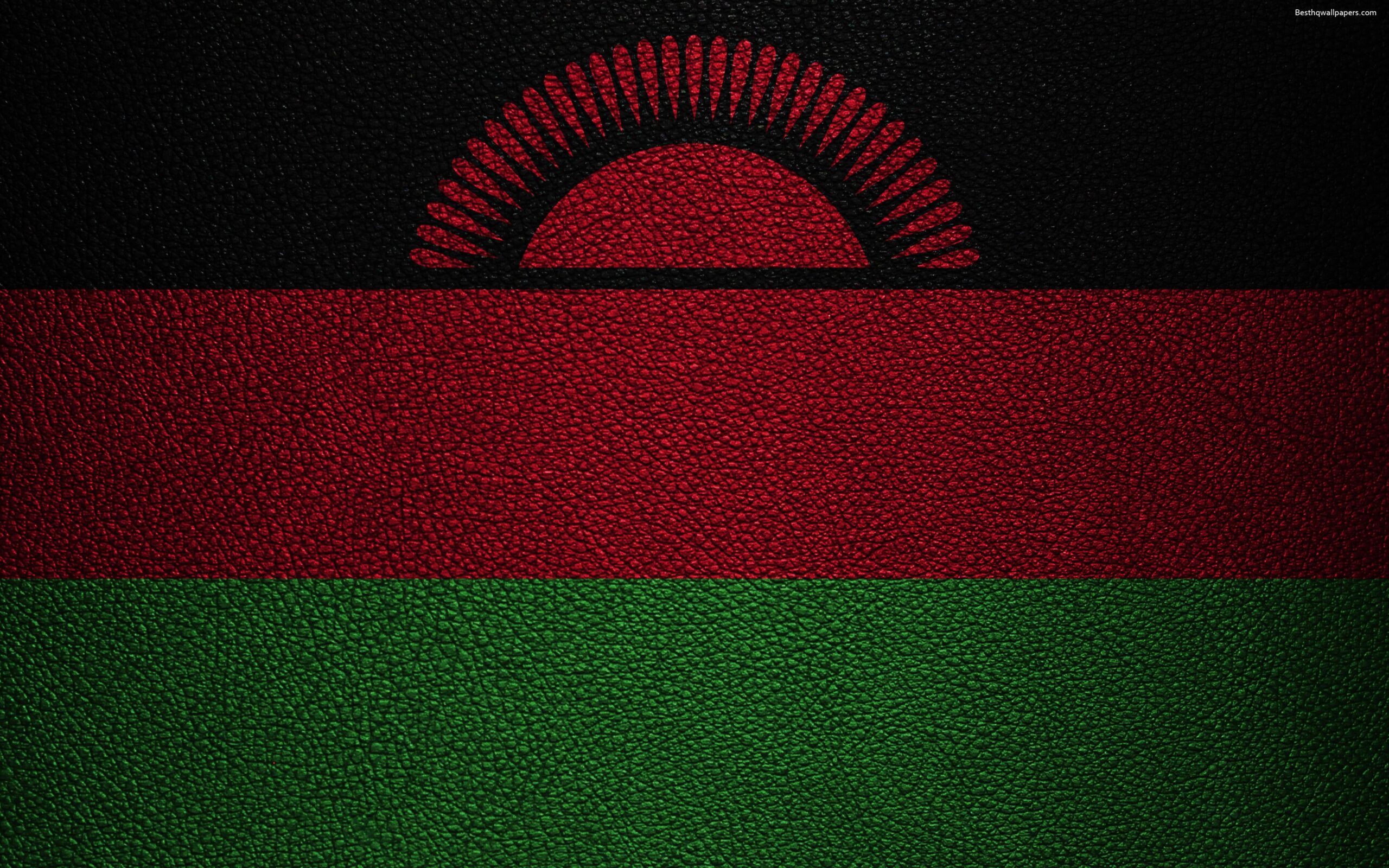 Download wallpapers Flag of Malawi, k, leather texture, Africa