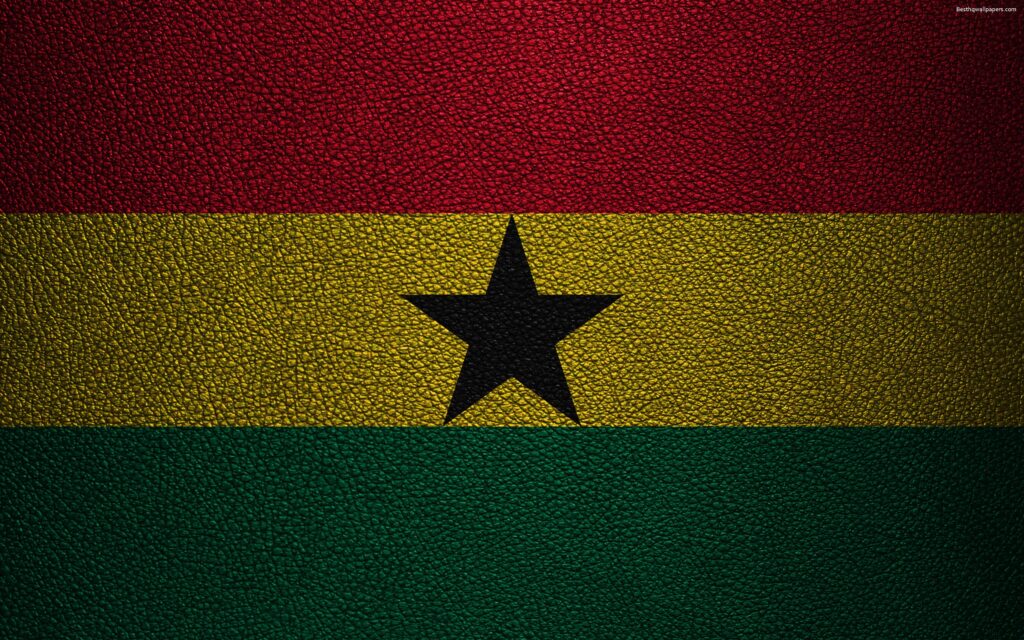 Download wallpapers Flag of Ghana, leather texture, k, Ghanaian