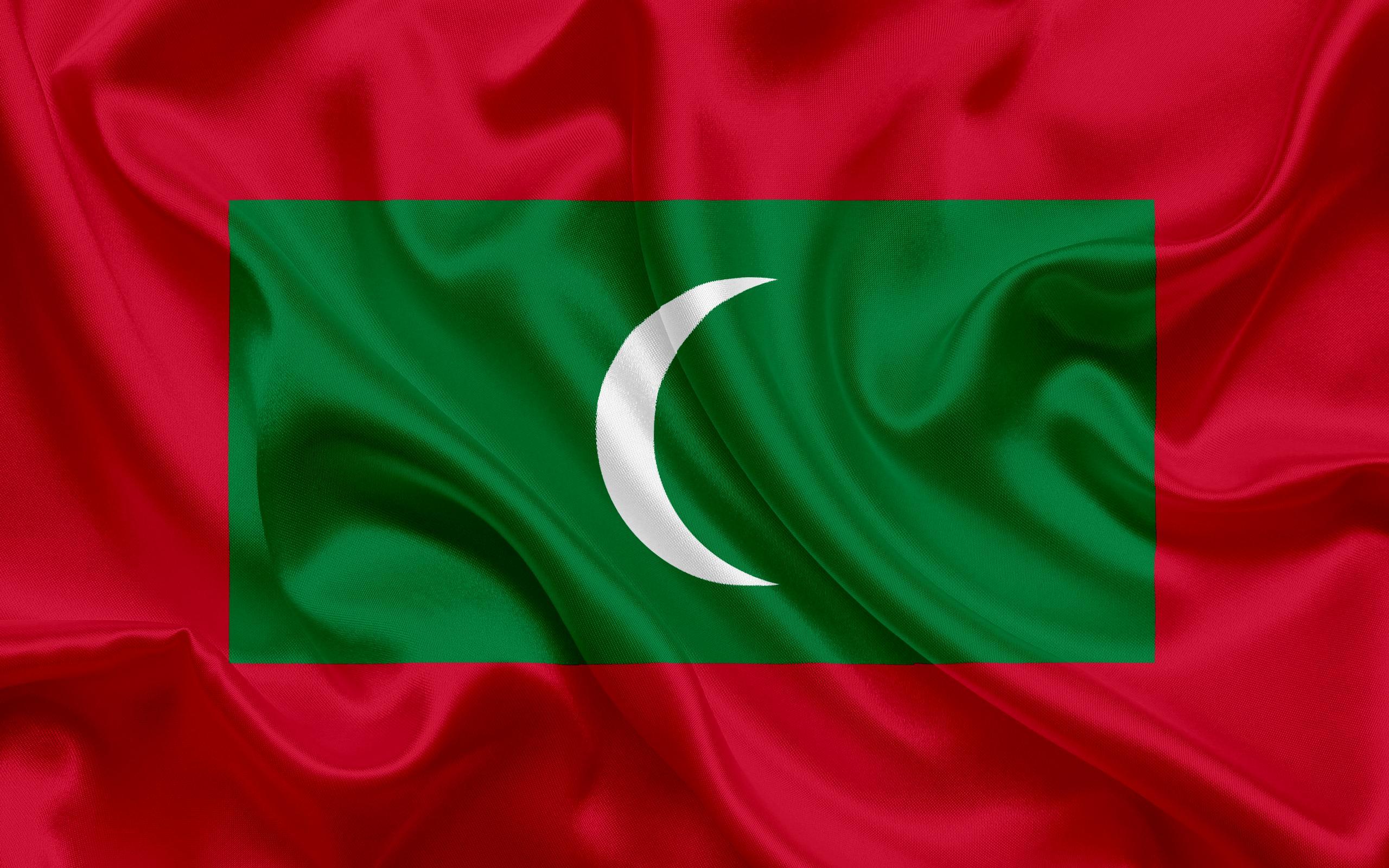Download wallpapers flag of Maldives, South Asia, Maldives, national