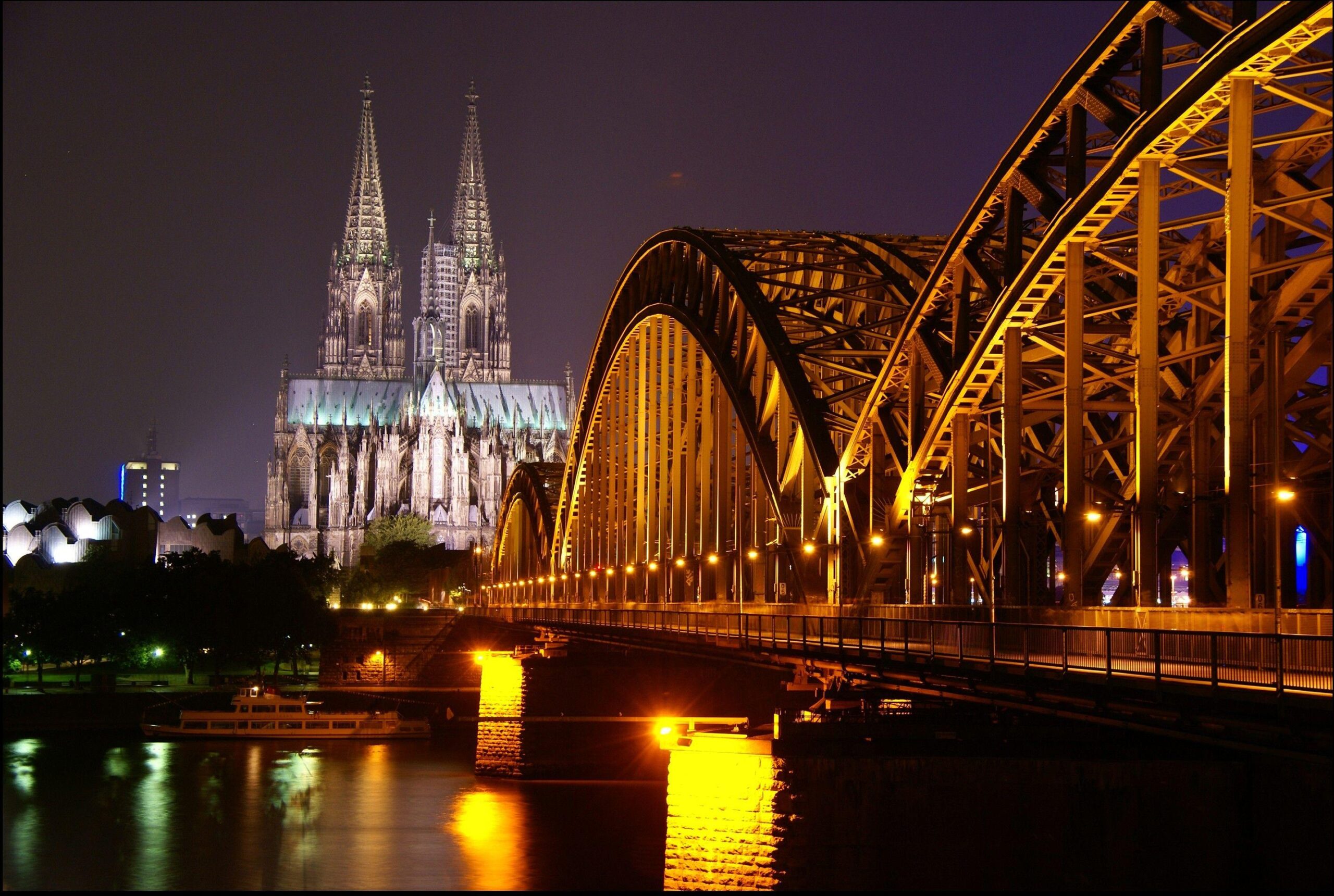 Monuments Cologne Cathedral Night Kln Bei Nacht Germany