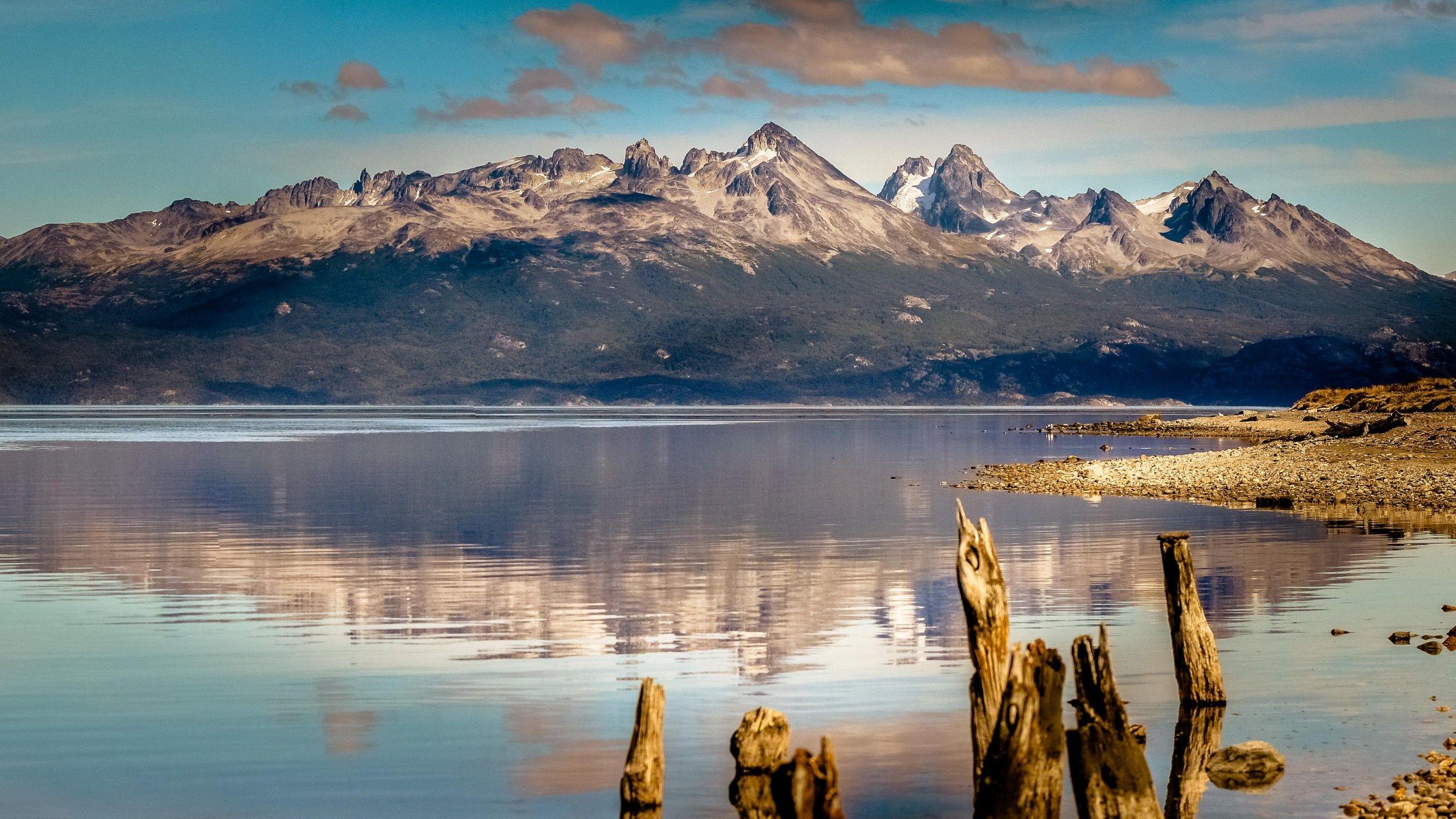 Wallpapers mountain, k, 2K wallpaper, lake, sea, Ushuaia, Argentina