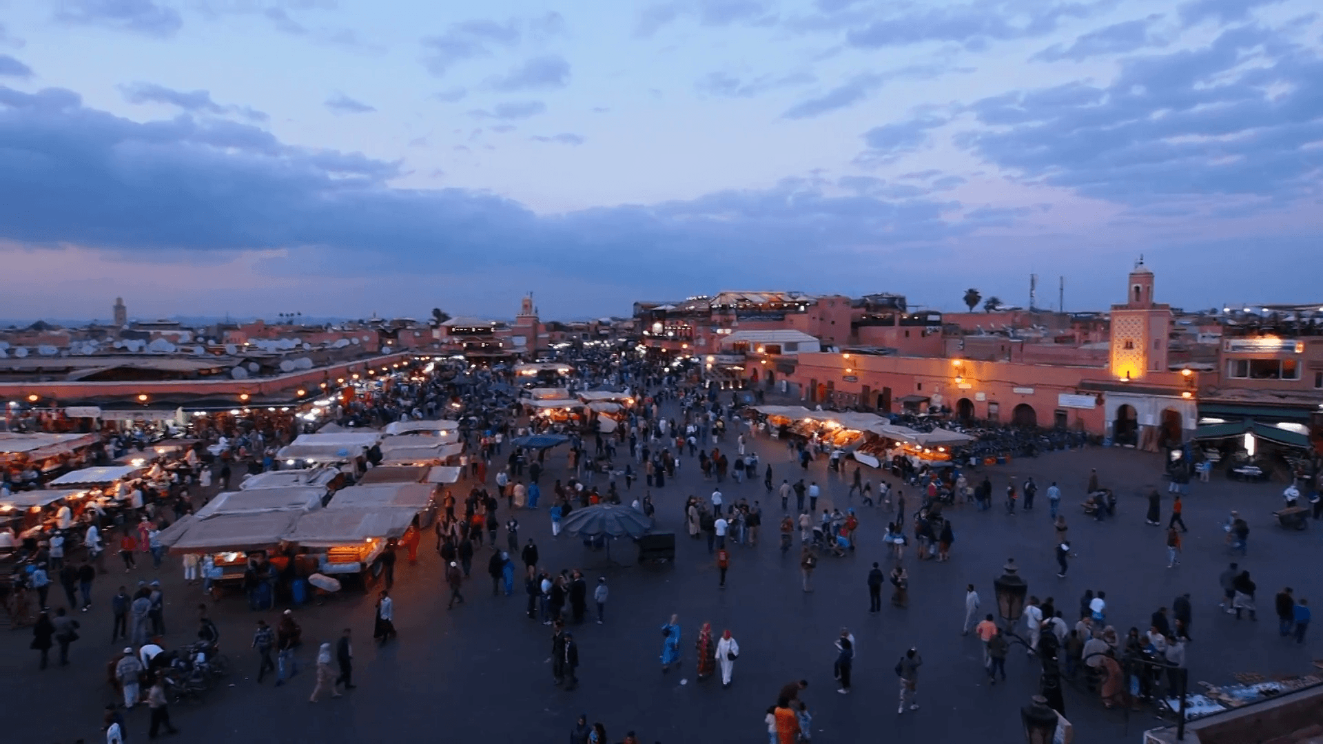 Jemaa el Fna Square in Marrakesh, Morocco Stock Video Footage