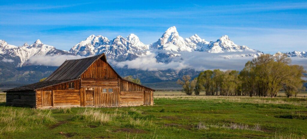 Mountain Nature Tetons Mountains Grand Wyoming Barn Usa Wallpapers