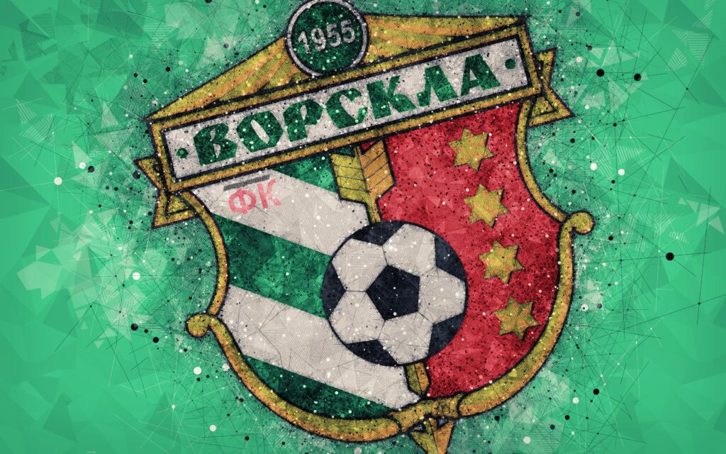 Download wallpapers FC Vorskla Poltava, k, logo, geometric art