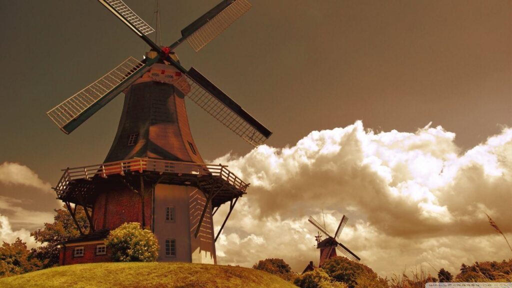 Windmills In The Netherlands 2K desk 4K wallpapers Widescreen