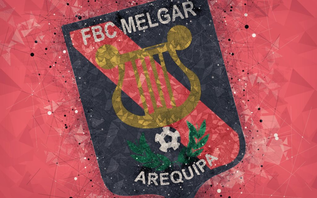 Download wallpapers FBC Melgar, k, geometric art, logo, Peruvian